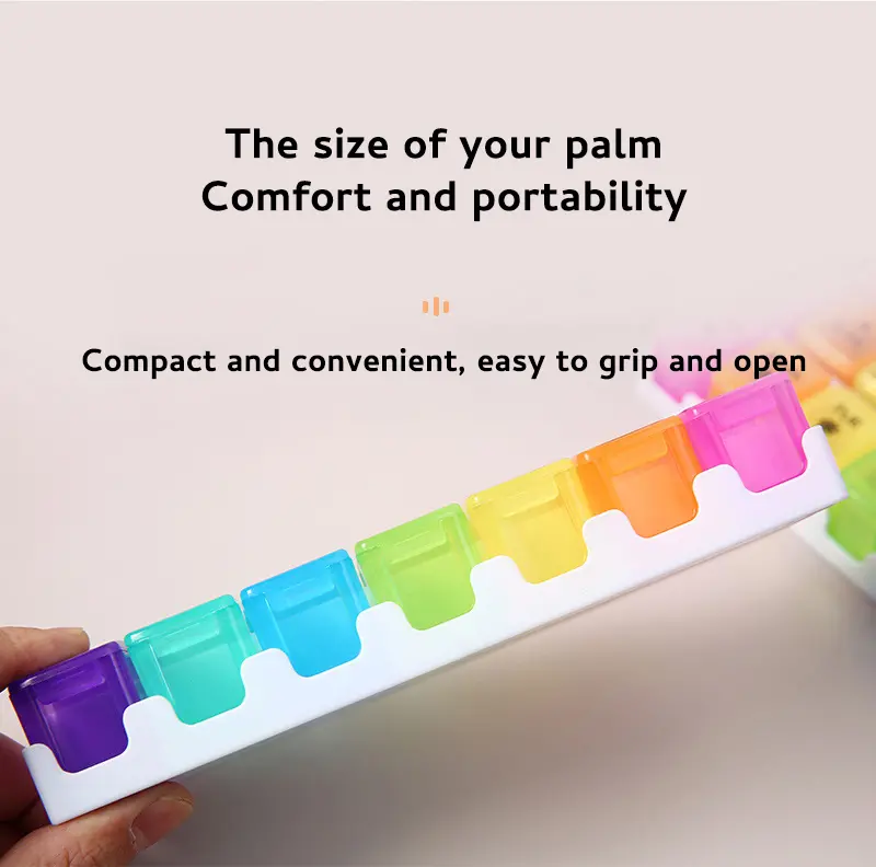 7 Day Removable Rainbow 14 compartment Pill Box – BS1312J (2)