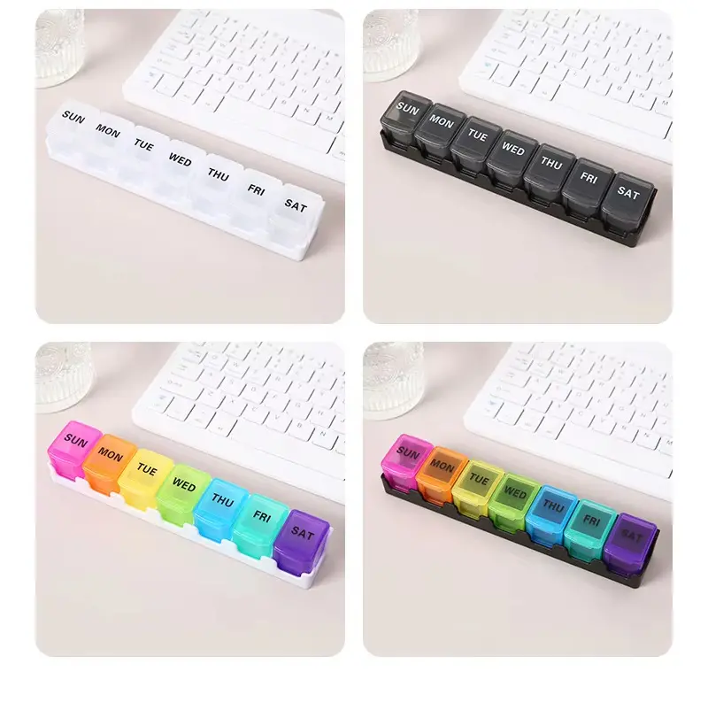7 Day Removable Rainbow 7 compartment Pill Box – BS1311J (10)
