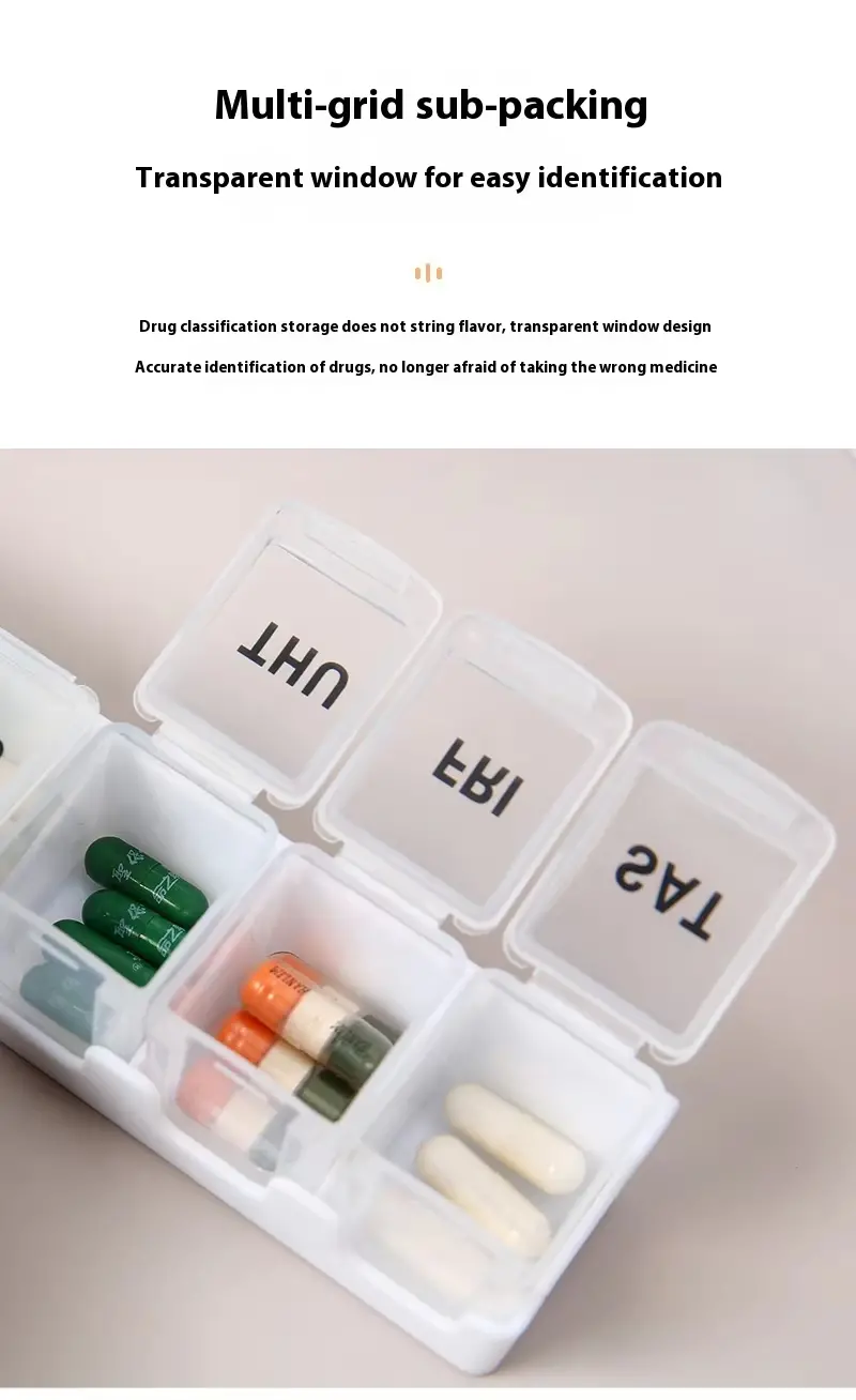 7 Day Removable Rainbow 7 compartment Pill Box – BS1311J (3)