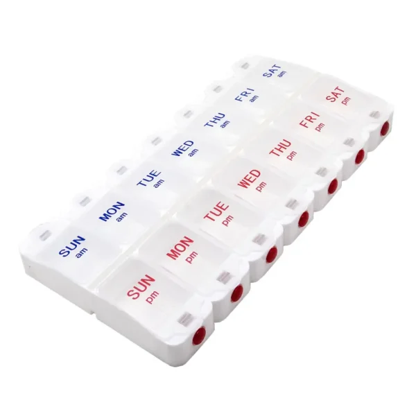 7 Day Weekly Pill AM PM Organizer Large Pill Case Pill Box for Pills Vitamin Supplements Medication (2)