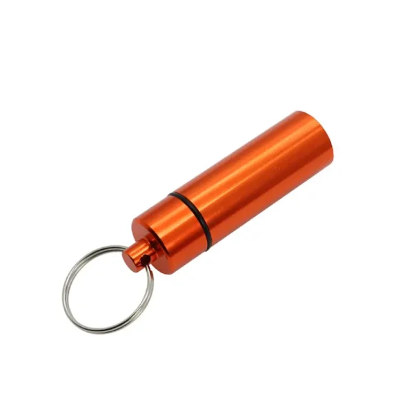 Aluminum Alloy Pill Box with Keychain (1)