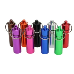 Aluminum Alloy Pill Box with Keychain (4)