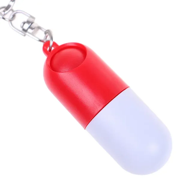 Capsule Shaped Portable Pill Box with Keyring (5)