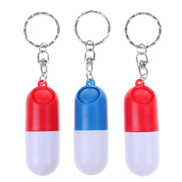 Capsule Shaped Portable Pill Box with Keyring (6)