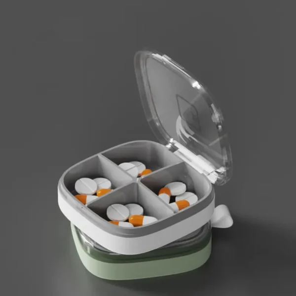 Flip Top 4 Compartment Pill Organizer (1)