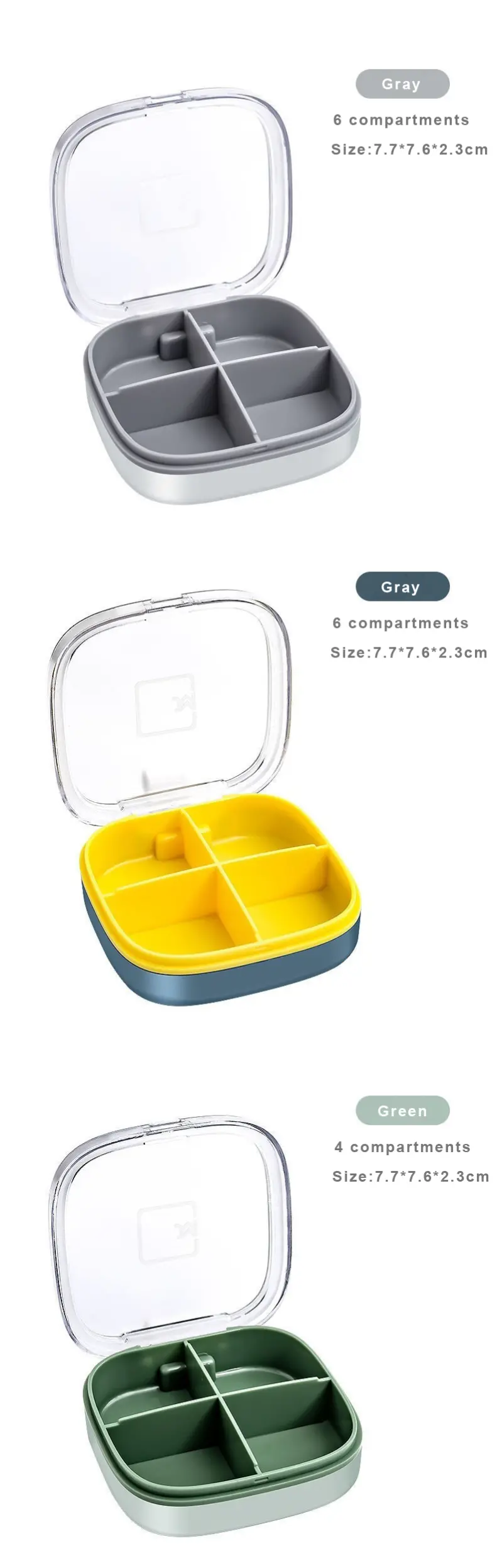 Flip Top 4 Compartment Pill Organizer – BS0846J (9)