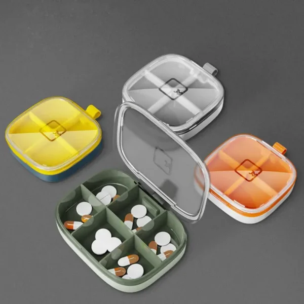 Hot Selling High Quality 6 Compartment Pill Box Portable Pill Organizer Waterproof Pill Case (2)