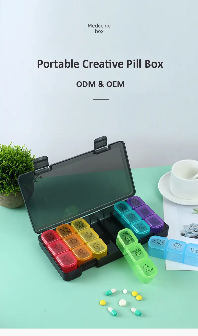 Large Capacity 7 Day Pill Organizer BS1220J (1)