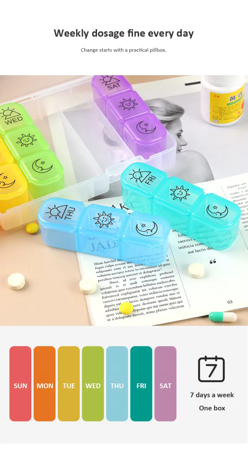 Large Capacity 7 Day Pill Organizer BS1220J (4)