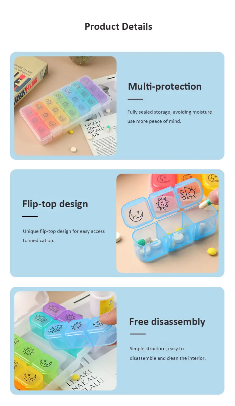 Large Capacity 7 Day Pill Organizer BS1220J (9)