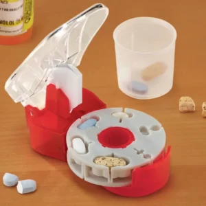 Medicine Pill Cutter Box Portable Drug Tablet Grinder Splitter Pill Case (4)
