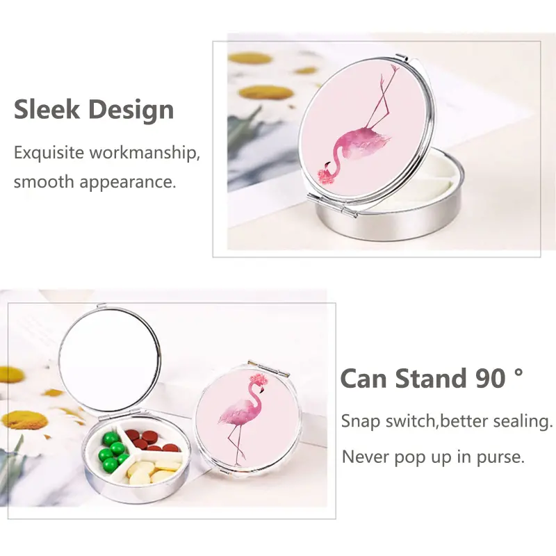Metal Pill Box with Mirror (3)