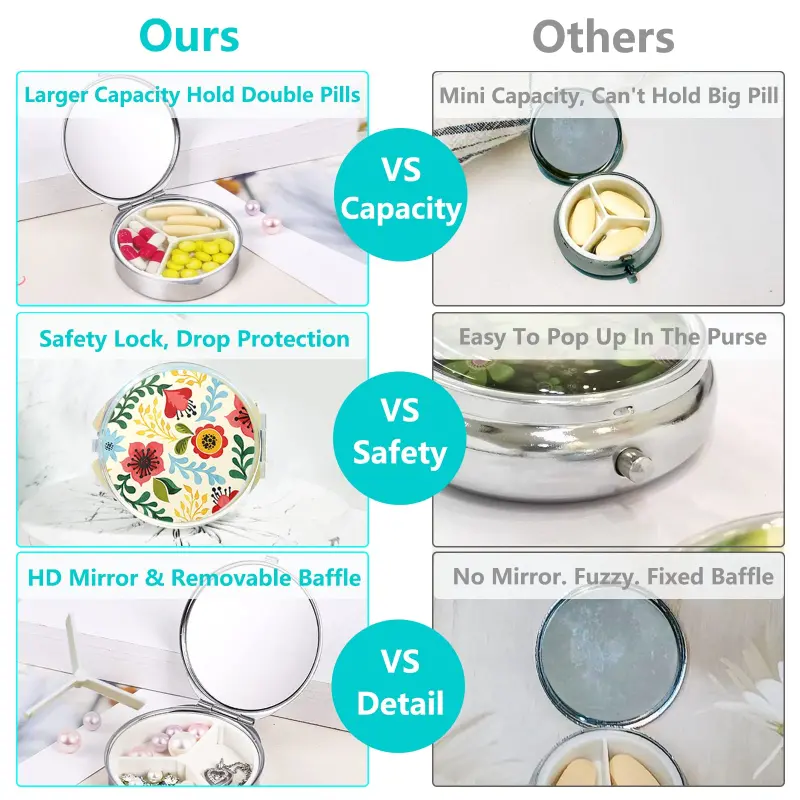 Metal Pill Box with Mirror (5)