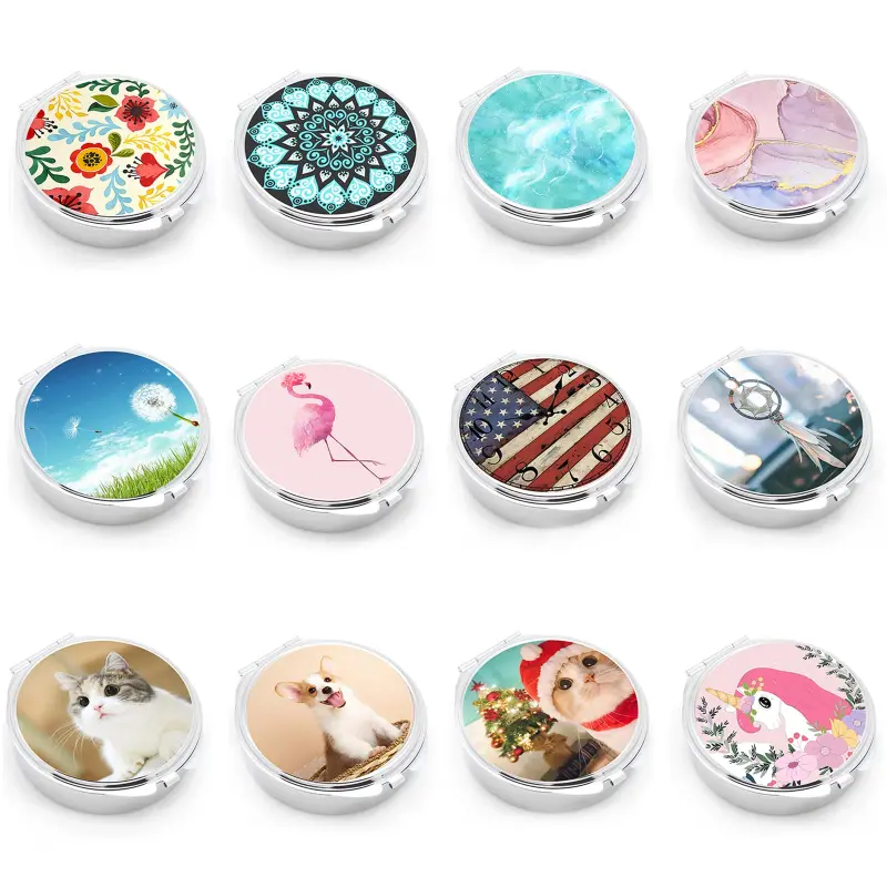 Metal Pill Box with Mirror (7)