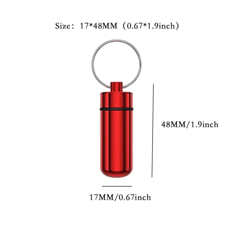 Mini Aluminum Pill Holder with Keyring (2)