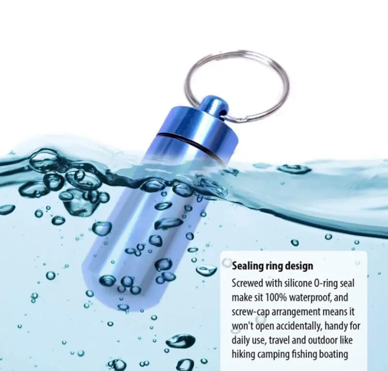 Mini Aluminum Pill Holder with Keyring (4)