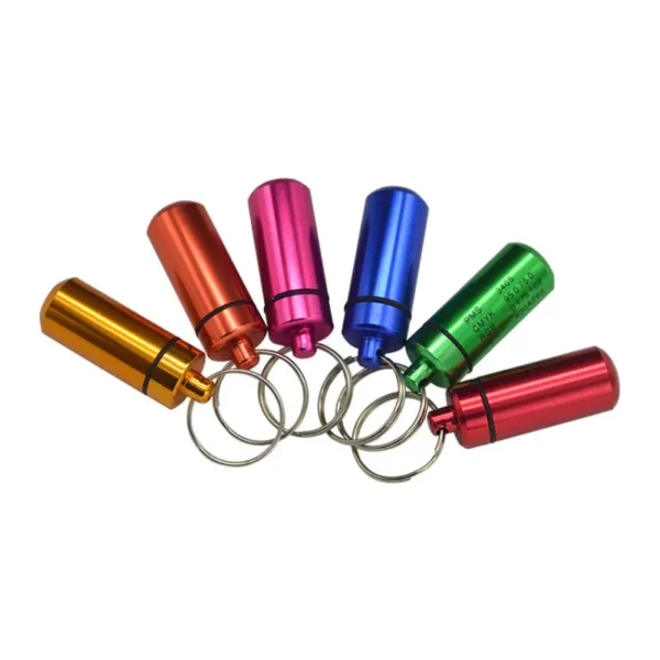 Mini Aluminum Pill Holder with Keyring (4)