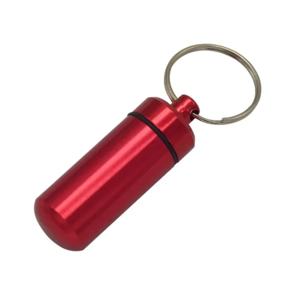 Mini Aluminum Pill Holder with Keyring (5)