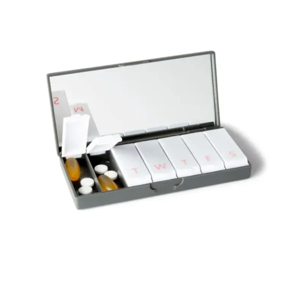 Minimalistic Pill Box 7 Day Supplement Organizer with Compact Mirror (3)