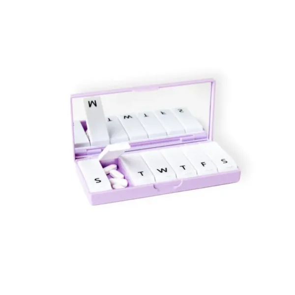 Minimalistic Pill Box 7 Day Supplement Organizer with Compact Mirror (4)