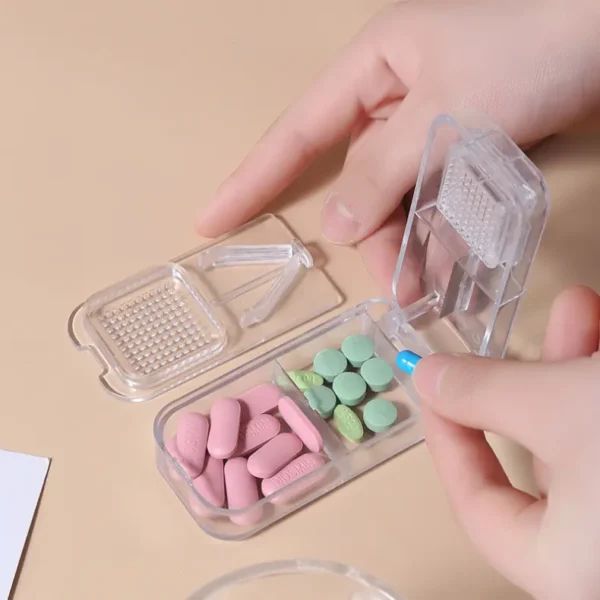 Multi function Pill Cutter Grinder Tablets Splitter 3 In 1 Pill Splitter With Pill Box (1)