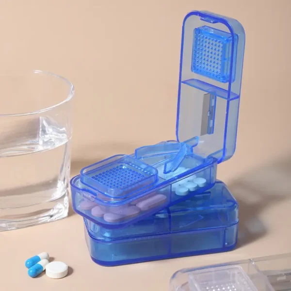 Multi function Pill Cutter Grinder Tablets Splitter 3 In 1 Pill Splitter With Pill Box (10)