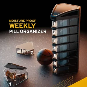 New Creative Design Black Pill Case Mamba 7 Days Weekly Pill Organizer Box (1)