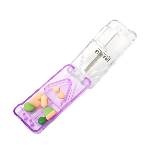 Pill Cutter and Splitter with Dispenser, Cuts Pills, Vitamins, Tablets (5)