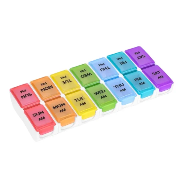 Portable 7 Day Pill Box with AMPM Compartments (1)
