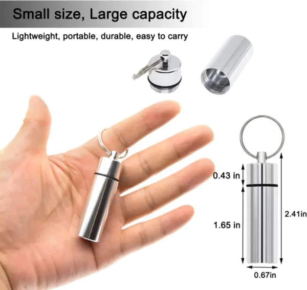 Portable Aluminum Keychain Pill Box (7)