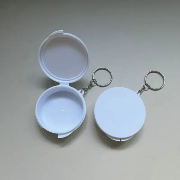 Round Portable Pill Box with Keychain (2)