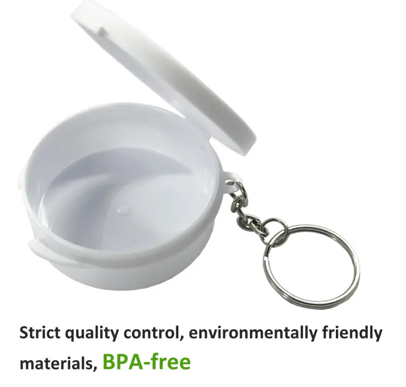 Round Portable Pill Box with Keychain (5)