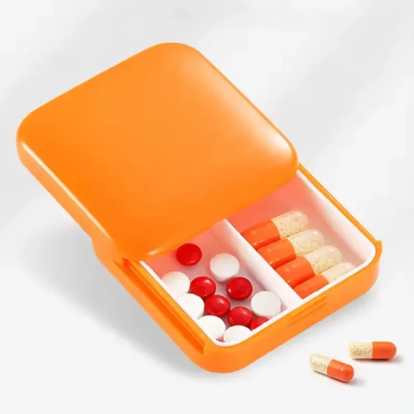 Travel Pill Organizer 2 Grids Push Pull Style
