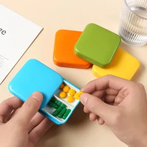Travel Pill Organizer 2 Grids Push Pull Style (7)