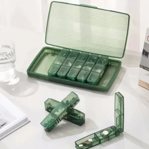 Travel Wholesale Plastic 7 Day Pill Box Case Medicine Case 21 Compartments Pill Box With Pill Cutter (7)