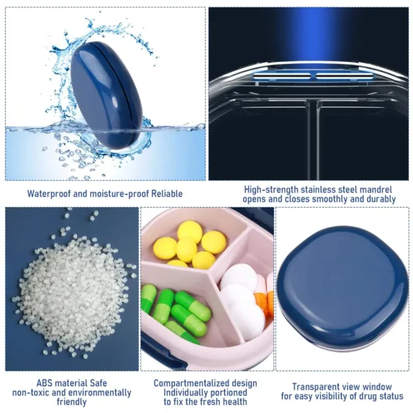 Waterproof 3 Compartment Travel Pill Box (4)