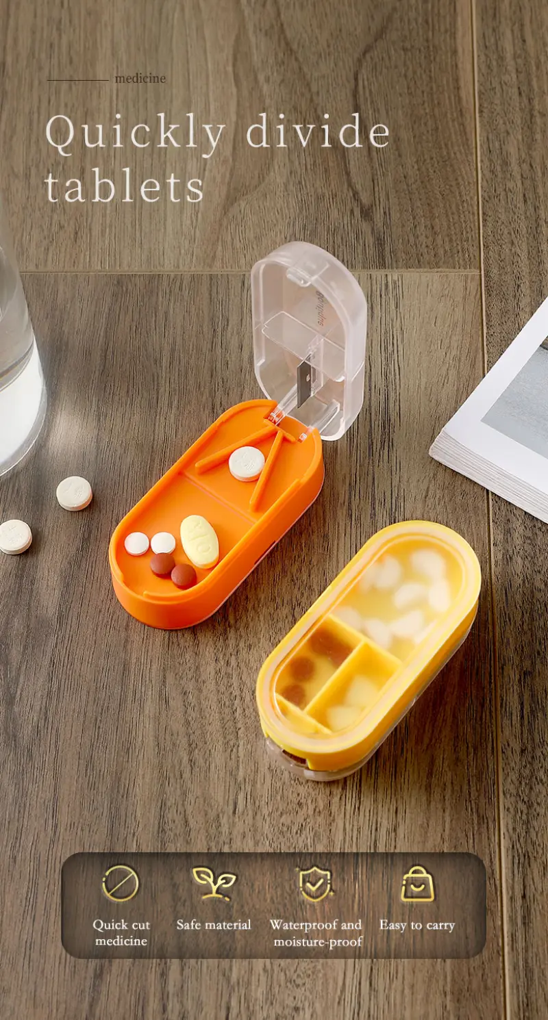 Wholesale Medicine Pill Cutter Box Portable Pill Grinder Splitter with Storage Case (1)