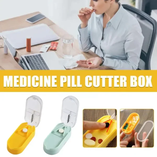 Wholesale Medicine Pill Cutter Box Portable Pill Grinder Splitter with Storage Case (16)