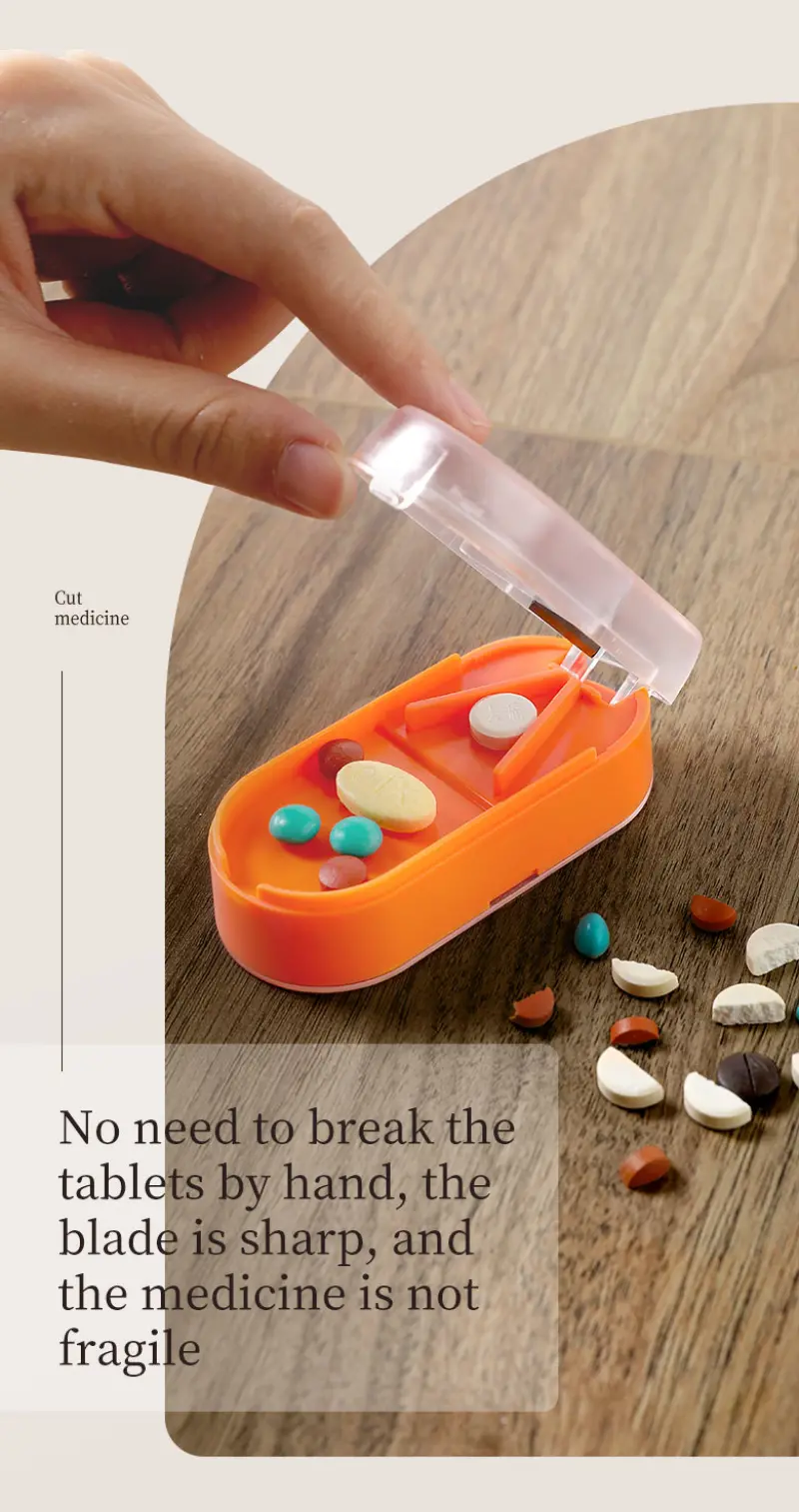 Wholesale Medicine Pill Cutter Box Portable Pill Grinder Splitter with Storage Case (2)