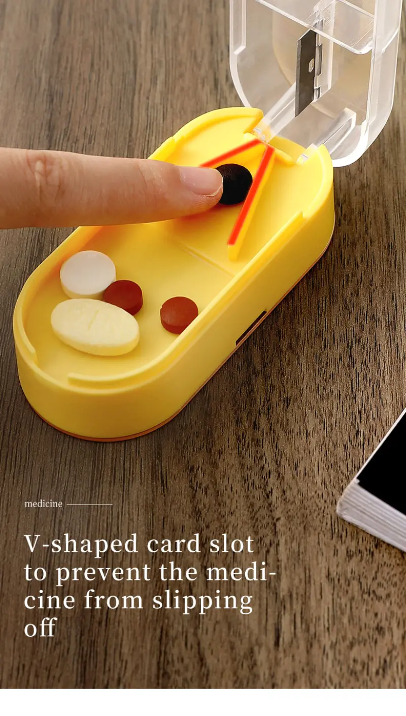 Wholesale Medicine Pill Cutter Box Portable Pill Grinder Splitter with Storage Case (3)
