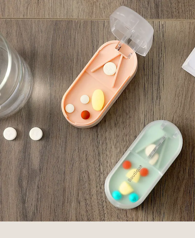 Wholesale Medicine Pill Cutter Box Portable Pill Grinder Splitter with Storage Case (9)