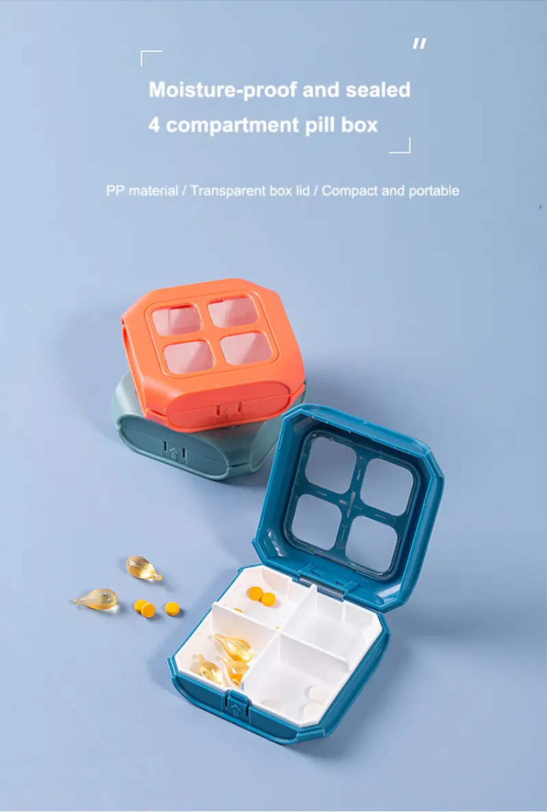 Wholesale Moisture proof Pill Box Portable Mini Model Sealed Pill Box Small Pill Storage Box (1)