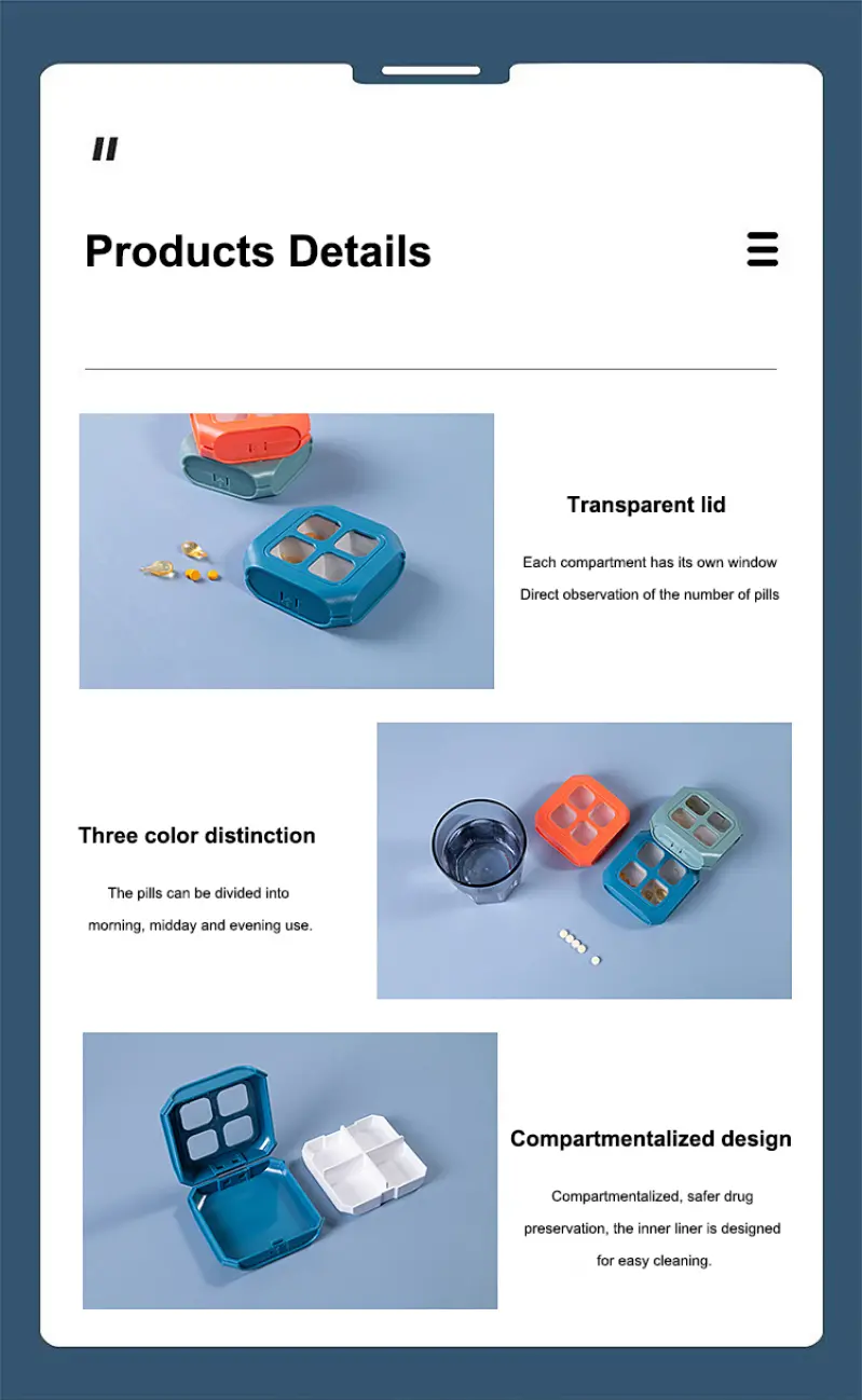 Wholesale Moisture proof Pill Box Portable Mini Model Sealed Pill Box Small Pill Storage Box (2)