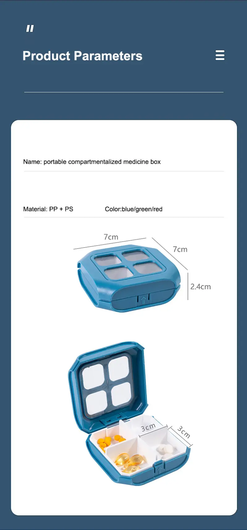 Wholesale Moisture proof Pill Box Portable Mini Model Sealed Pill Box Small Pill Storage Box (3)