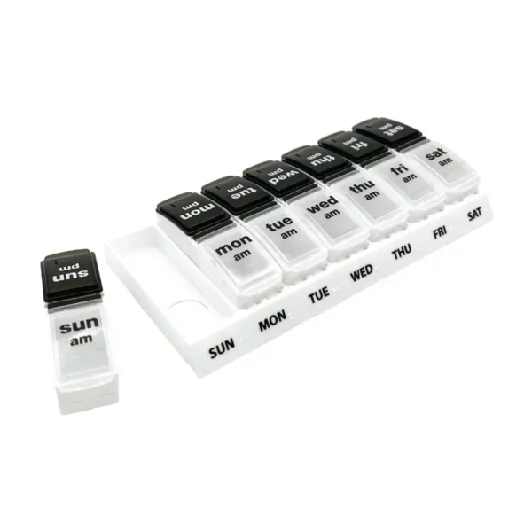 Wholesale Weekly Removable Pill Box Case 7 Days 14 Compartments Plastic Pill Box (4)