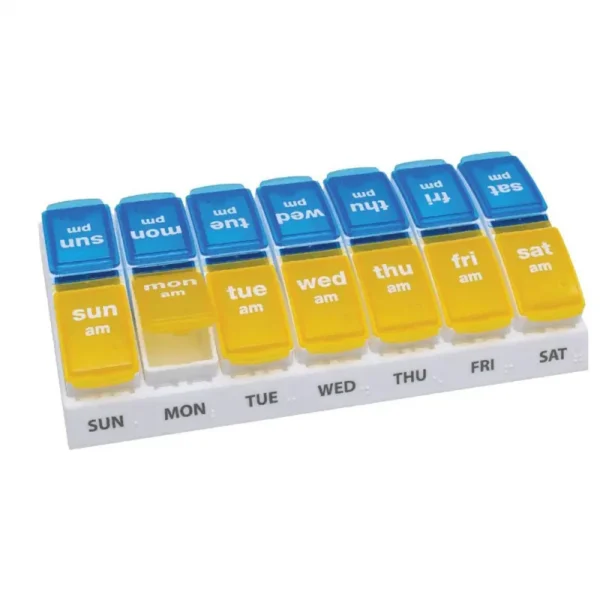 Wholesale Weekly Removable Pill Box Case 7 Days 14 Compartments Plastic Pill Box (6)