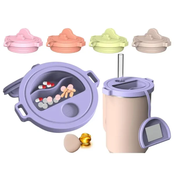 2 in 1 Pill Box with Foldable Water Cup (2)
