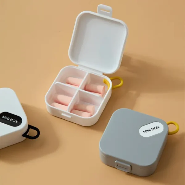 Mini Portable Round Pill Box with Lanyard (2)