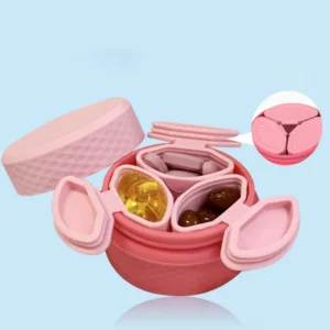 Multi Use Travel Pill Organizer with Cream Container (1)