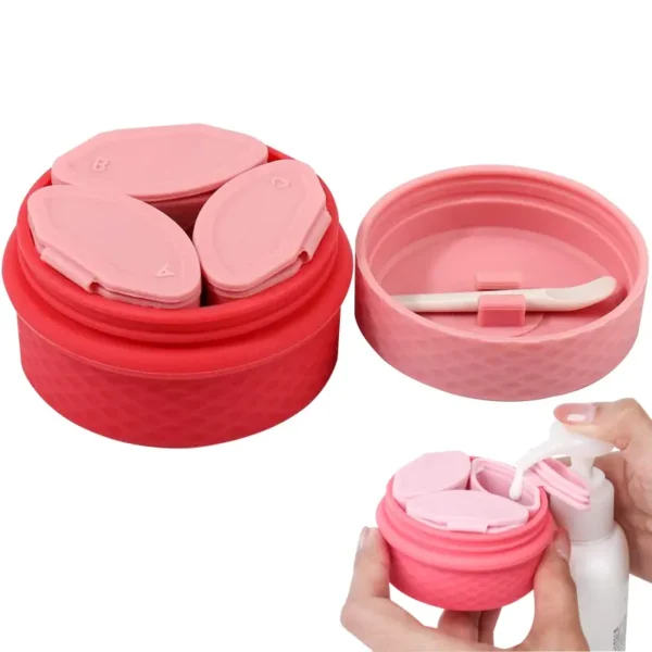 Multi Use Travel Pill Organizer with Cream Container (4)